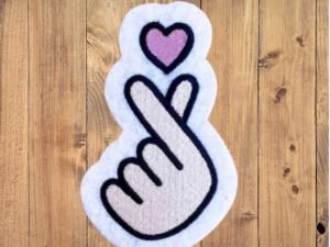 Embroidered k-pop heart patch