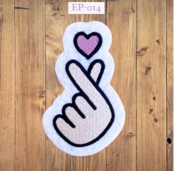 Embroidered k-pop heart patch