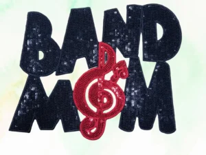 Band mom sequin patches