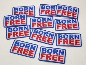 born free embroidered patches