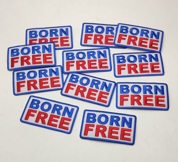 born free embroidered patches